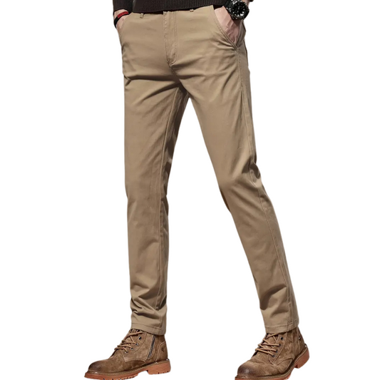 Slim-Fit Men's Stretch Beige Jeans