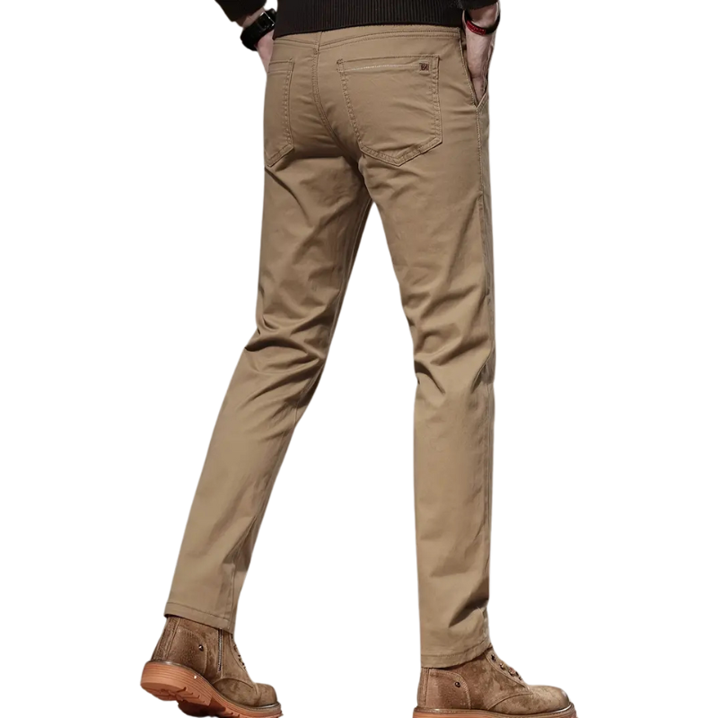 Slim-Fit Men's Stretch Beige Jeans