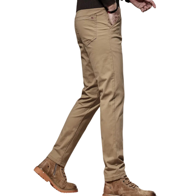 Slim-Fit Men's Stretch Beige Jeans