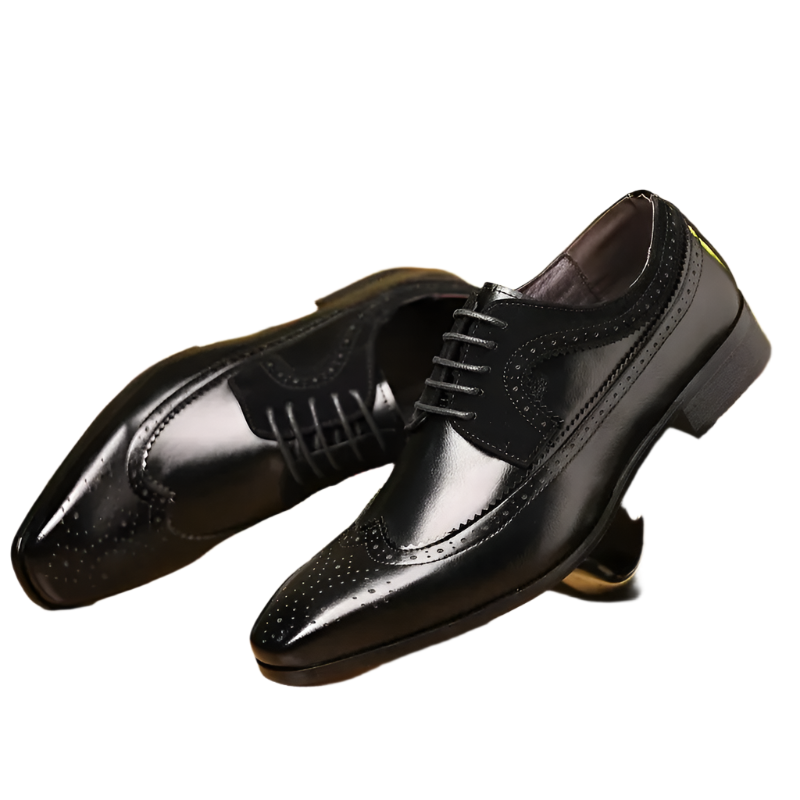 Elegant Brogue Pointed Oxfords Formal Shoes