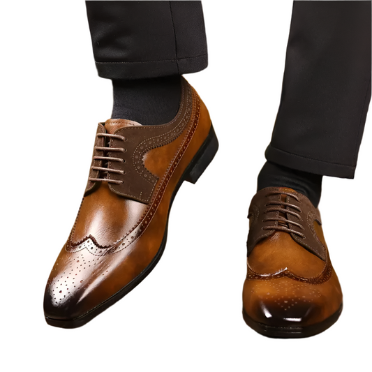 Elegant Brogue Pointed Oxfords Formal Shoes