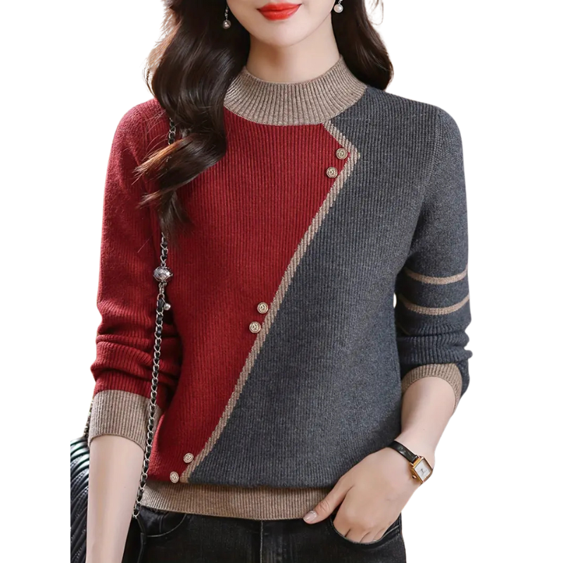 Women's Stylish High-Neck Knit Sweater