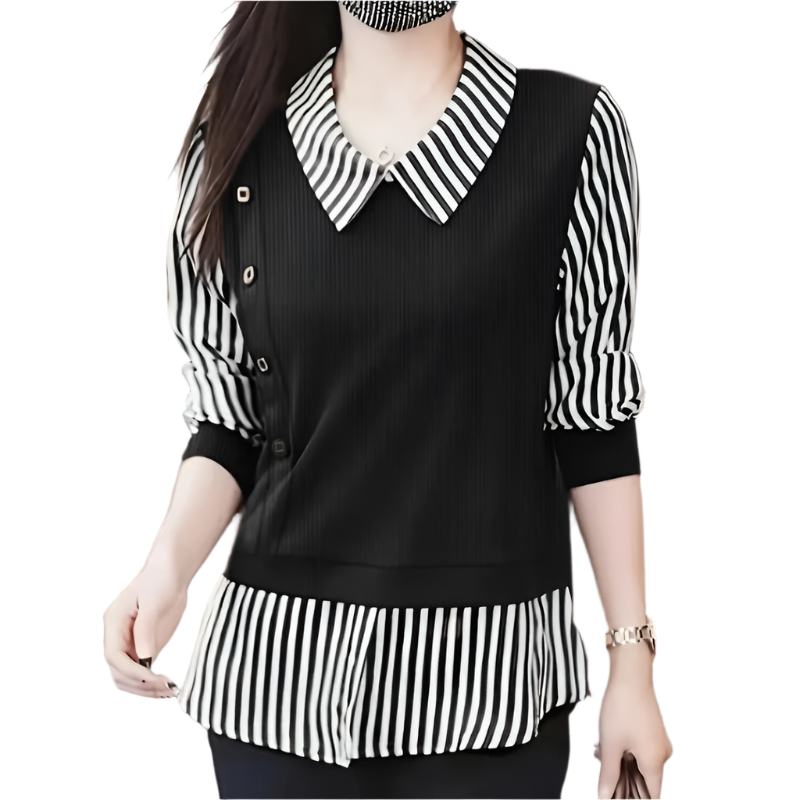 Women's Stripe Print Casual Blouse