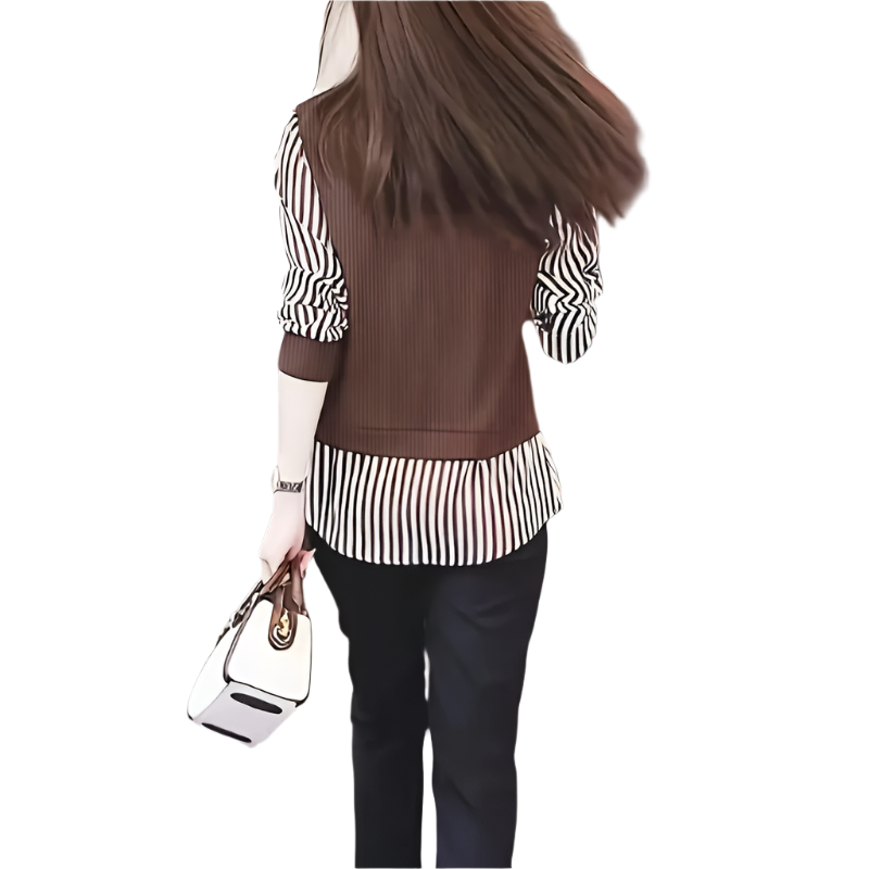 Women's Stripe Print Casual Blouse