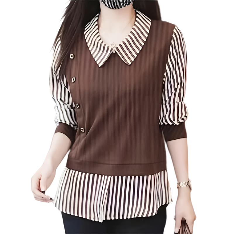 Women's Stripe Print Casual Blouse