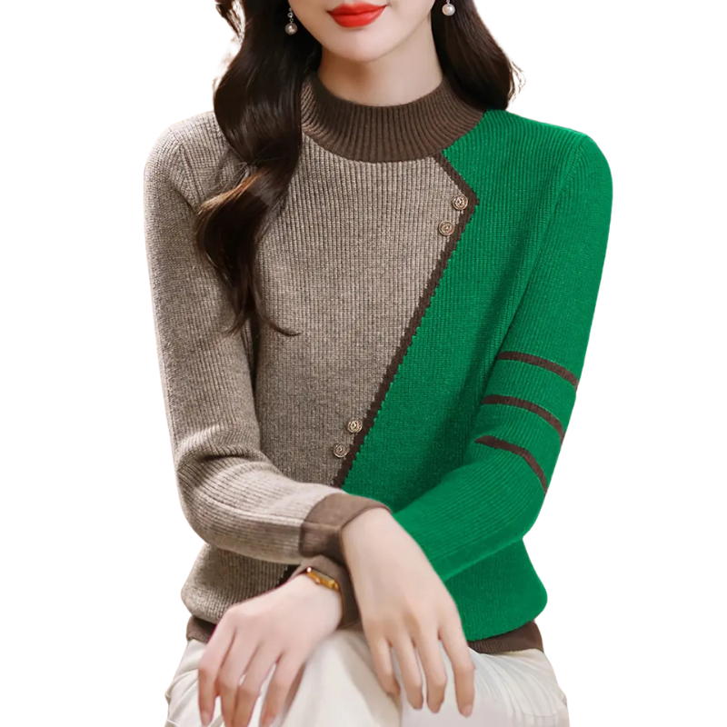 Women's Stylish High-Neck Knit Sweater