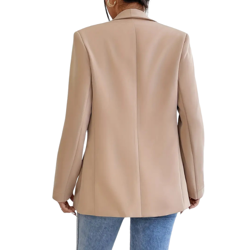 Women's Chic Beige Open-Front Blazer