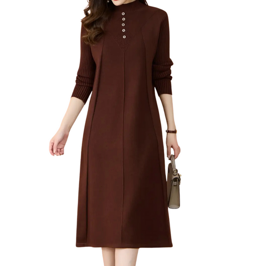 Turtleneck Knit Sweater Dress For Women