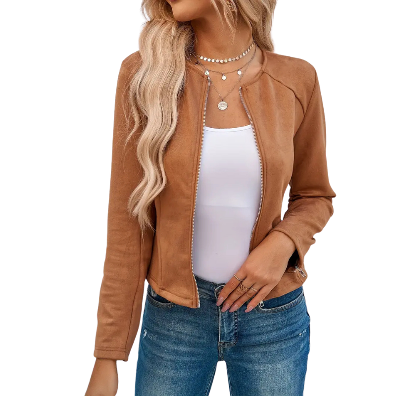 Women's Zip-Up Biker Jacket