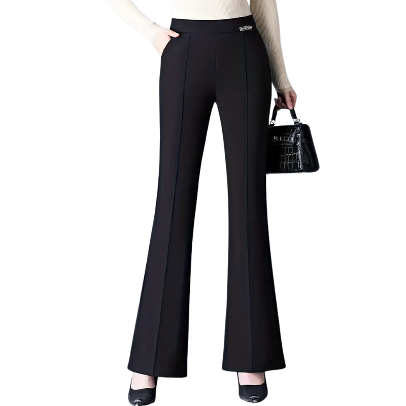 Women's Stretchy High-Waisted Flared Pants