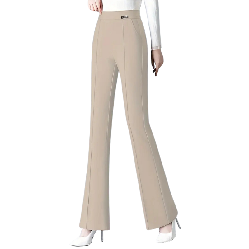 Women's Stretchy High-Waisted Flared Pants