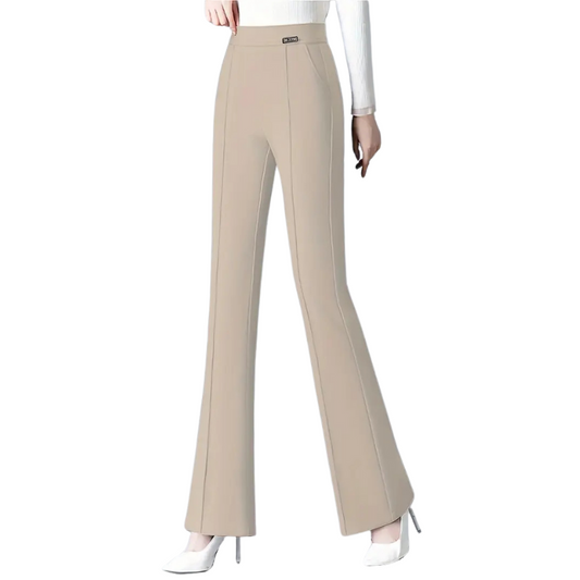 Stretchy High-Waisted Flared Pants