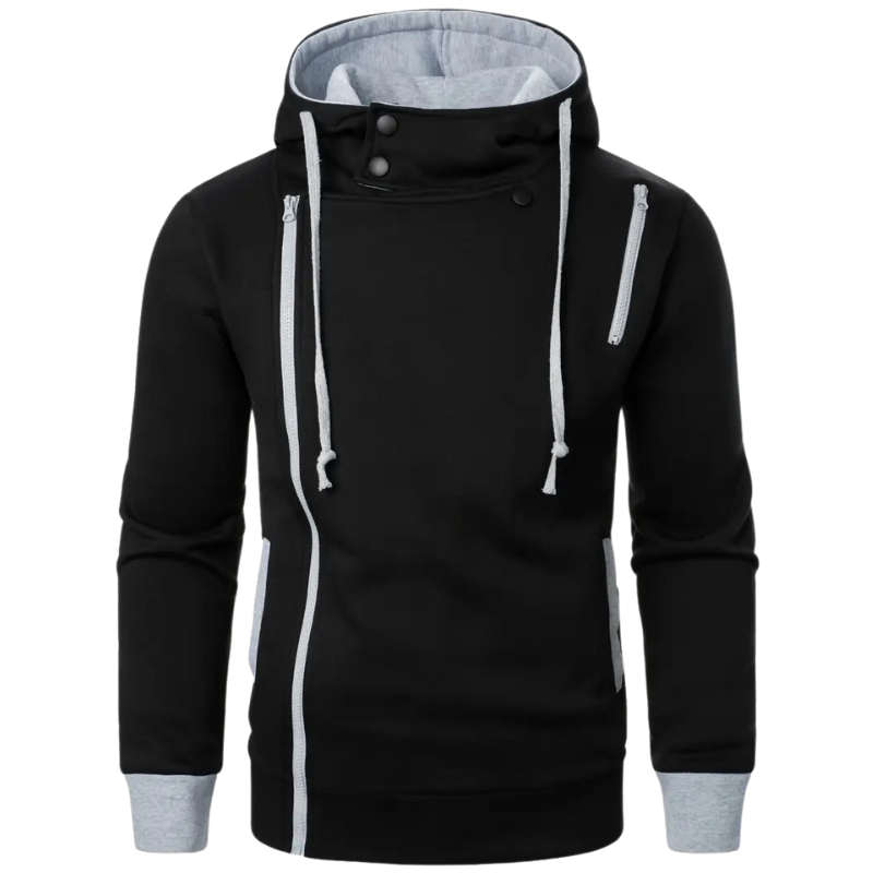 Men's Color Block Zip-Up Hoodie