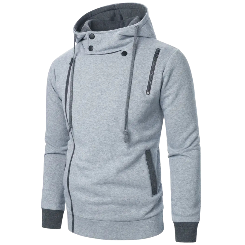 Men's Color Block Zip-Up Hoodie