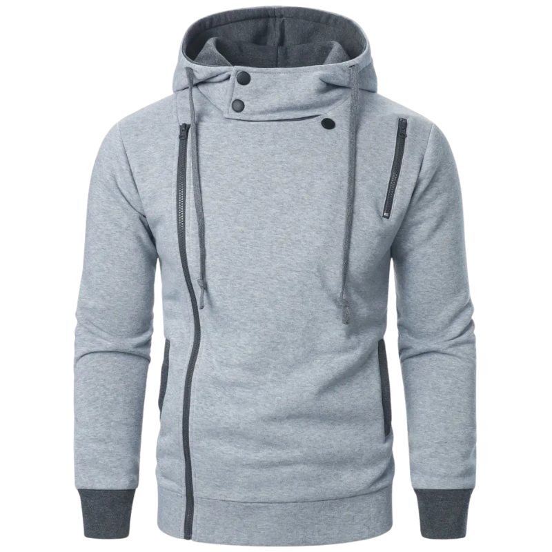 Men's Color Block Zip-Up Hoodie