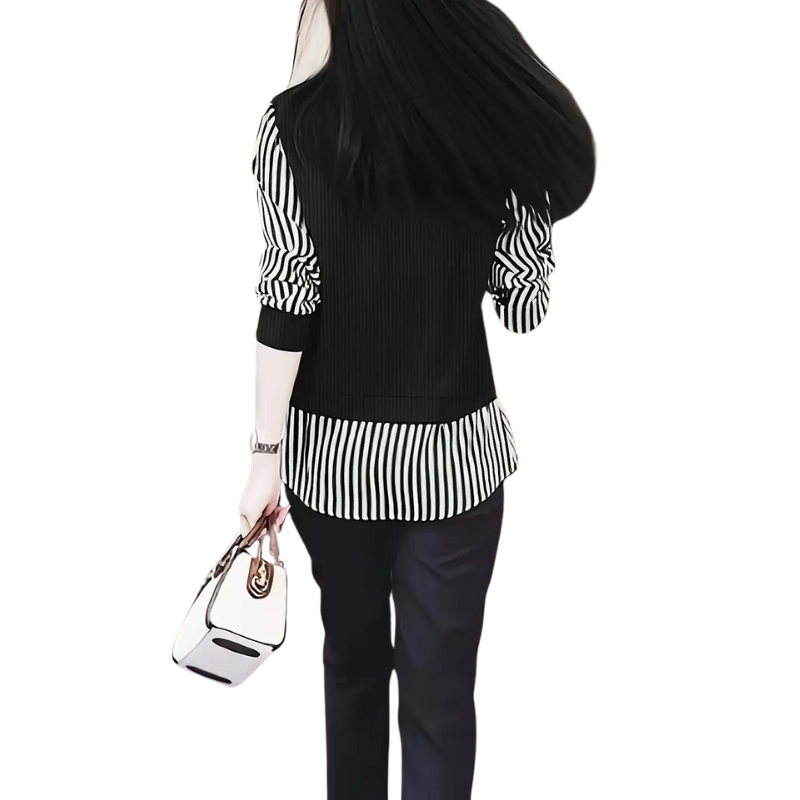 Women's Stripe Print Casual Blouse